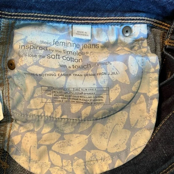 J Jill JEANS size 8p authentic fit SLIM ANKLE - Picture 6 of 7